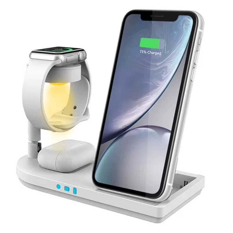 Smartwatch Watches For Iphone - Składana bezprzewodowa ładowarka 3-w-1 z lampką