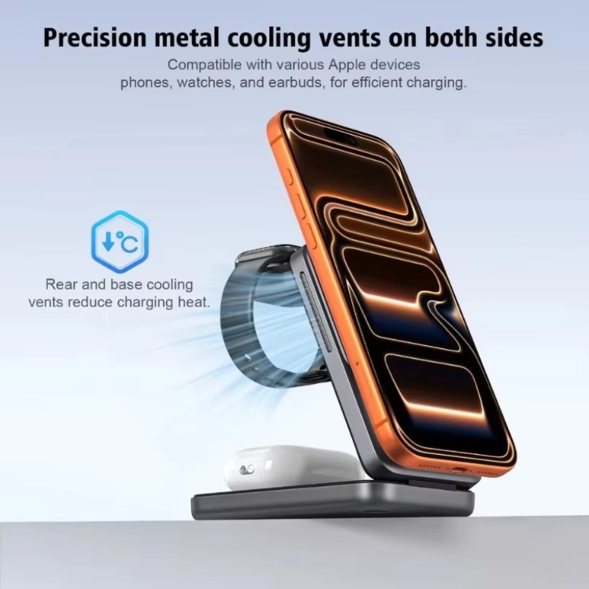 Smartwatch Phone Watches - 3 w 1: bezprzewodowa ładowarka magnetyczna,