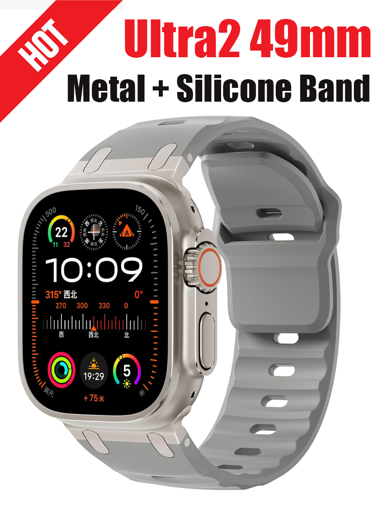 Smartwatch Apple Watches For Men - Metalowy + silikonowy pasek do zegarka