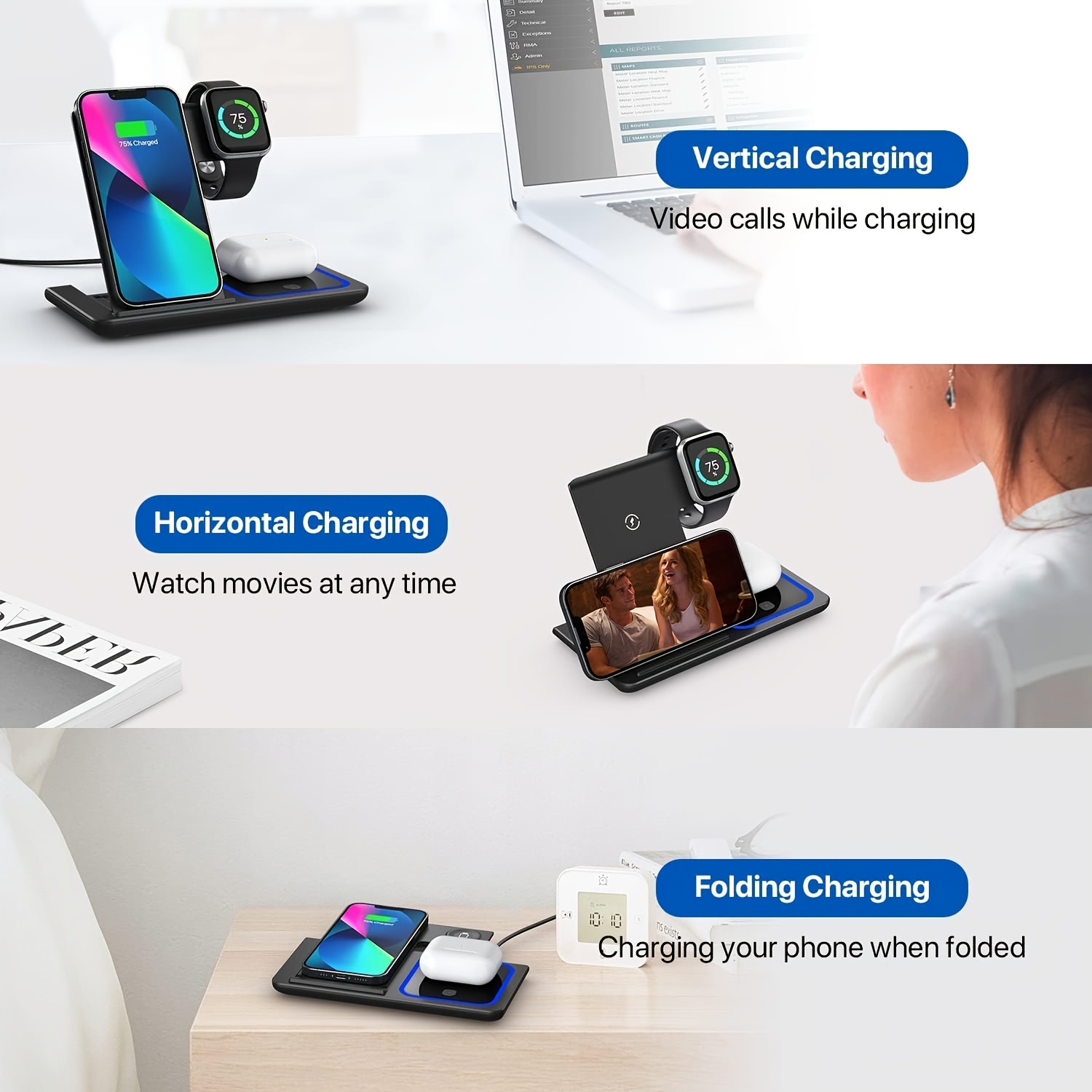 Bezprzewodowa stacja ładująca  – Smartwatch Watches For Iphone recenzja i cena