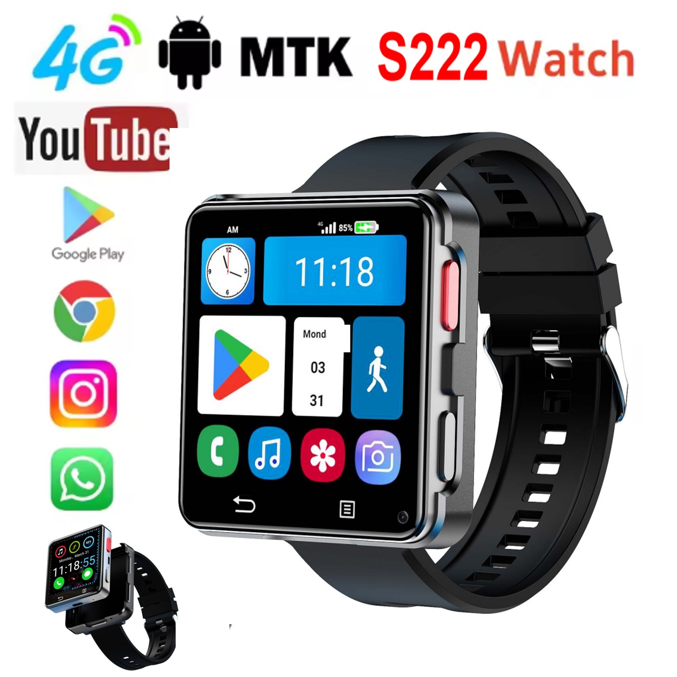 Smartwatch S222 4G z kartą SIM – Watch Smart Smartwatch recenzja i cena