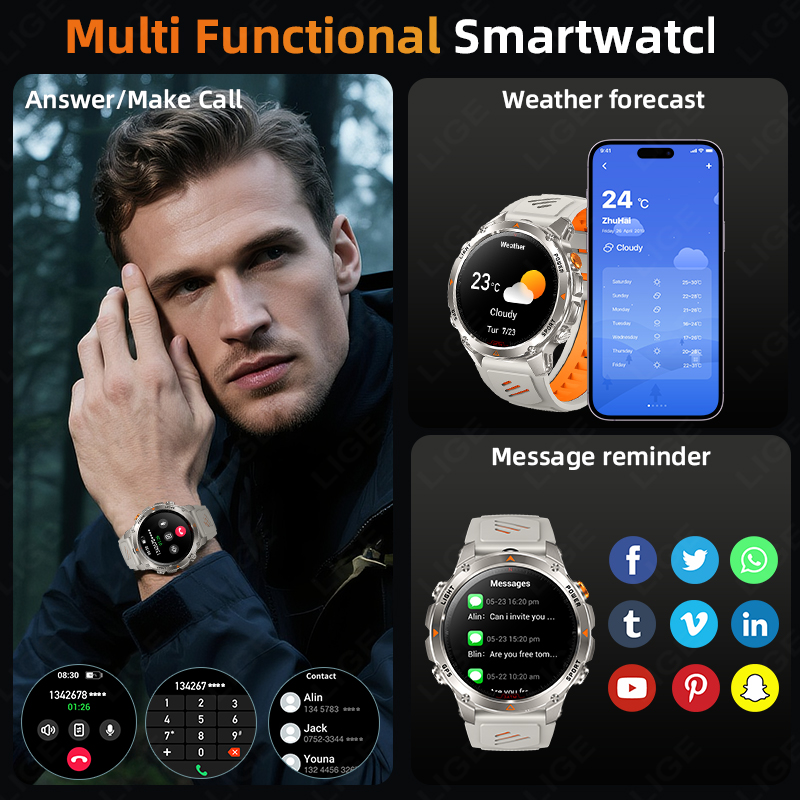 LIGE Wytrzymały Smartwatch z G – Watch Smart Smartwatch recenzja i cena